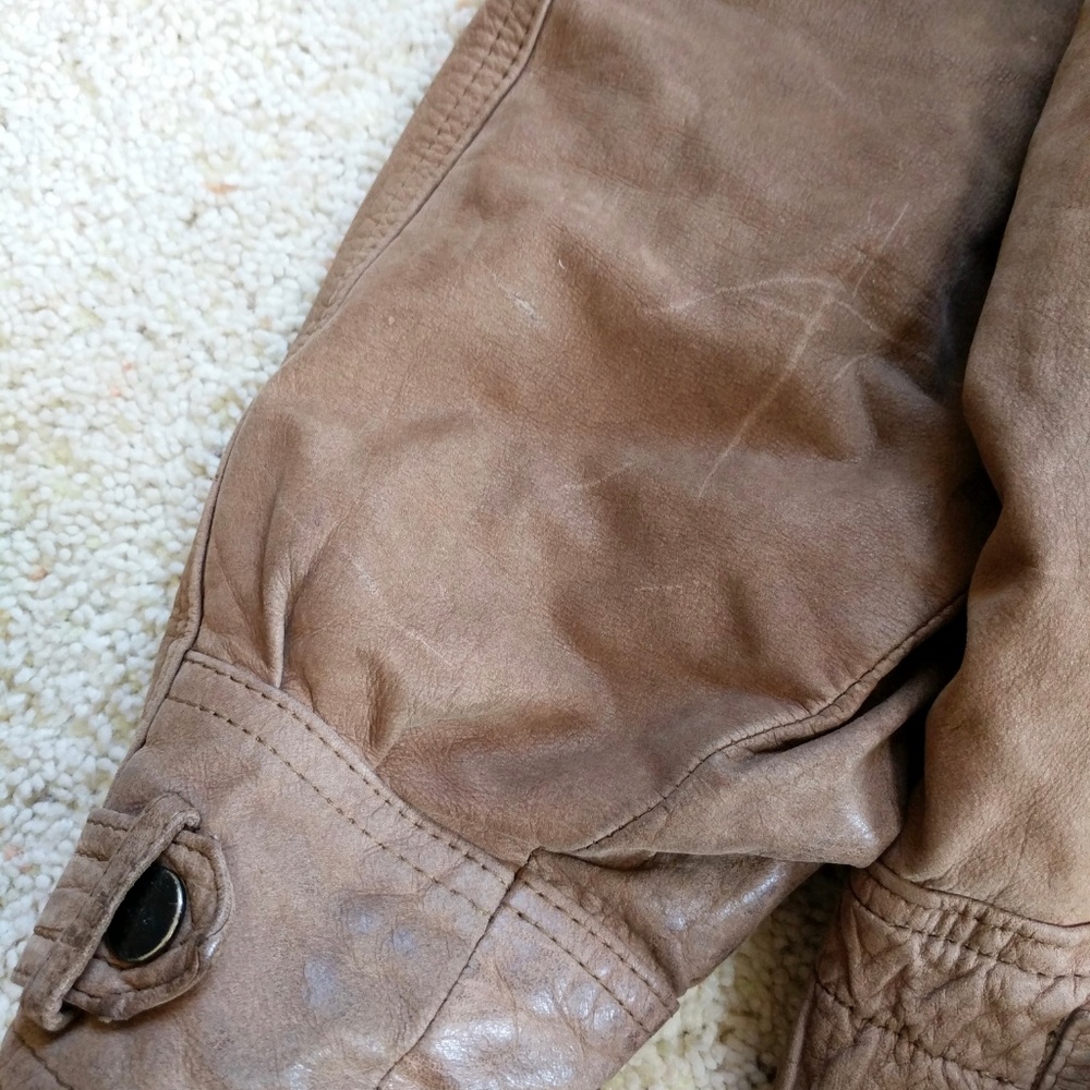 Vintage Jacqueline Ferrar Moto Biker Leather Jacket Insulated Paisley Lining M - Picture 6 of 8